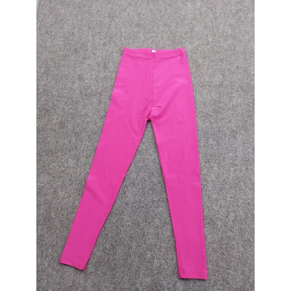 Viintage 80s Soft Touch Leggings Shiny Workout‎ Pink Small Lycra USA Aerobics